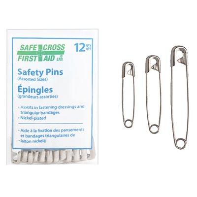 Lot De 250 Épingles De Sûreté Officepal - 4 Tailles (19mm à 37mm) - Acier Nicklé Résistant à La Rouille